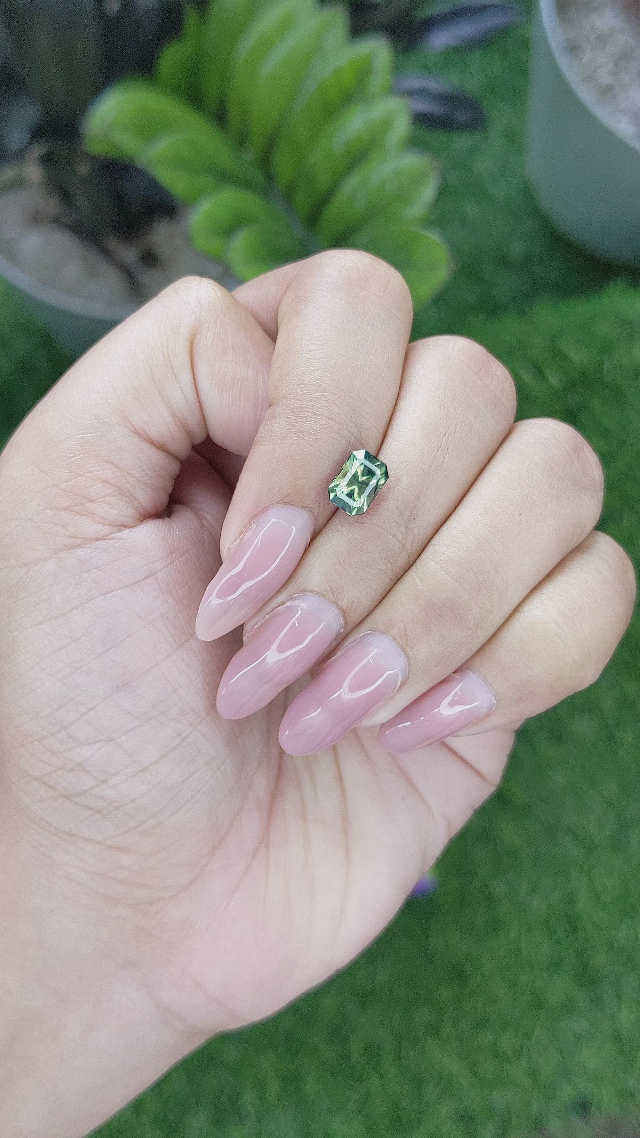 1.72 Ct. Green Sapphire from Australia Size Video