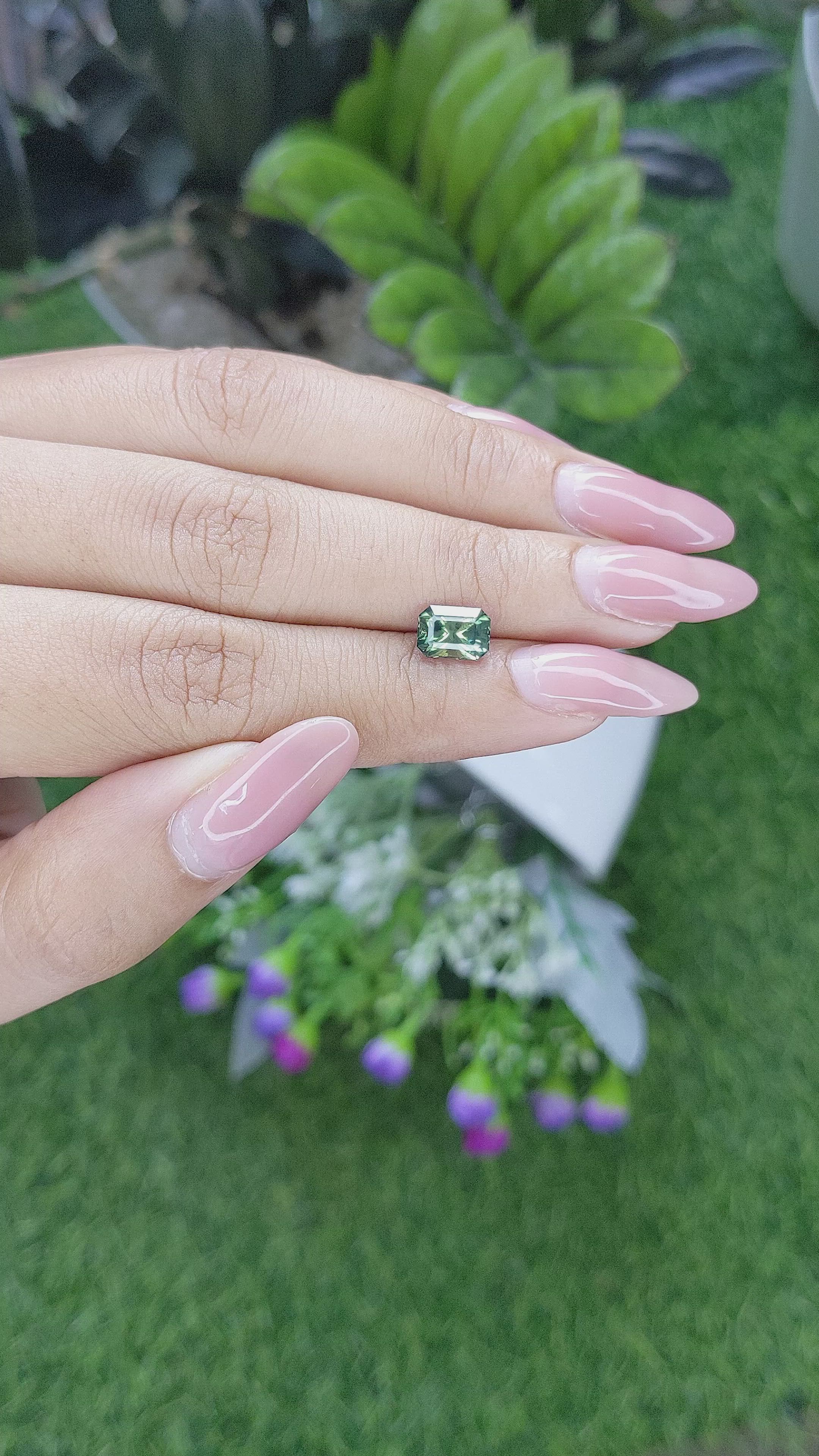 1.72 Ct. Green Sapphire from Australia Size Video