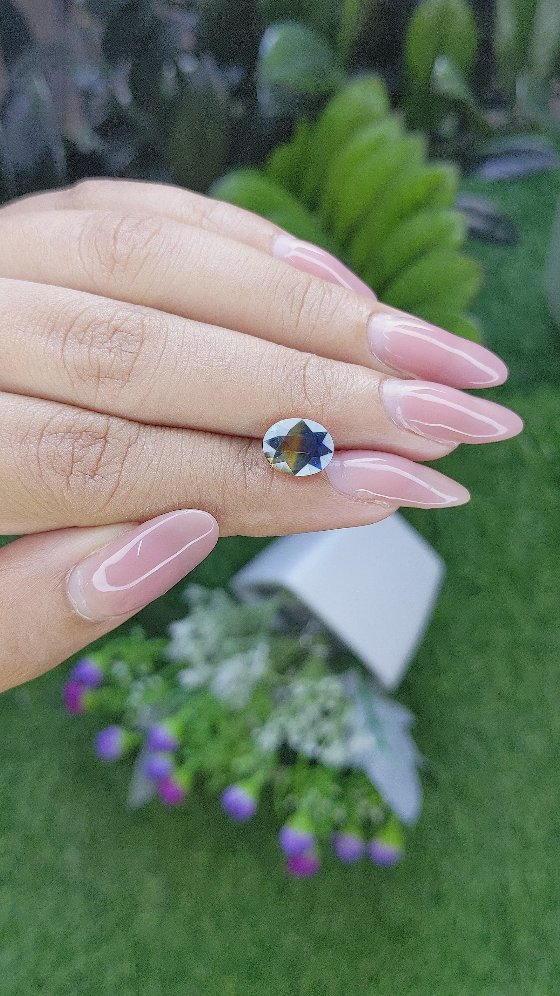 2.71 Ct. Bi Color Sapphire from Madagascar Size Video