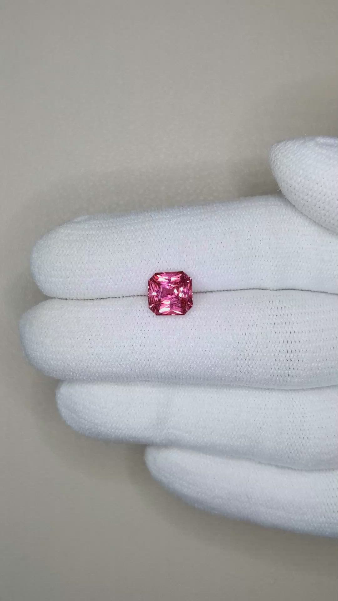 2.57 Ct. Reddish Pink Sapphire from Ceylon (Sri Lanka) Size Video