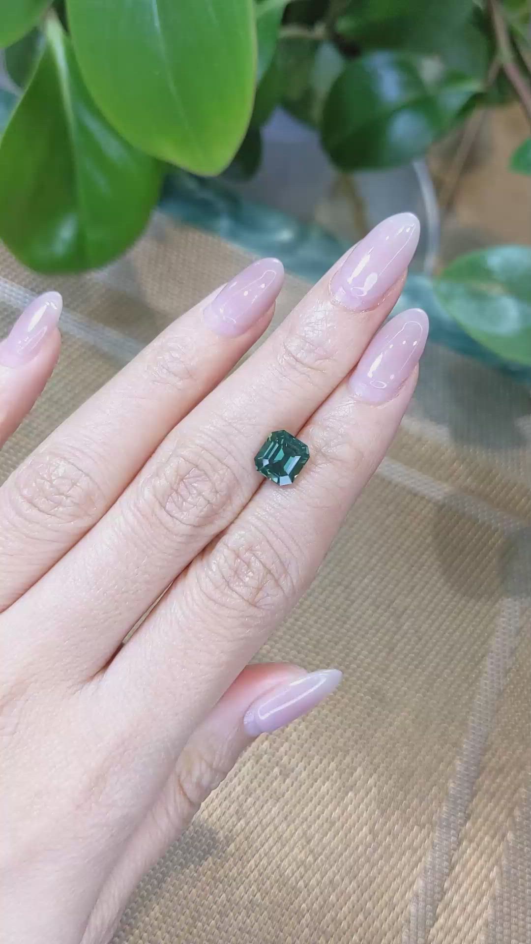 3.13 Ct. Bluish Green Sapphire from Ceylon (Sri Lanka) Size Video