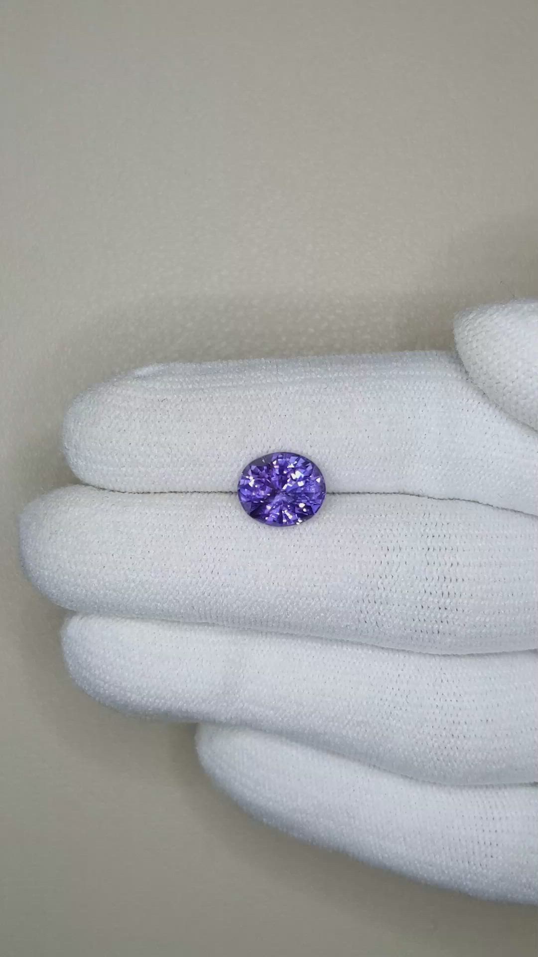 3.17 Ct. Bluish Purple Sapphire from Ceylon (Sri Lanka) Size Video