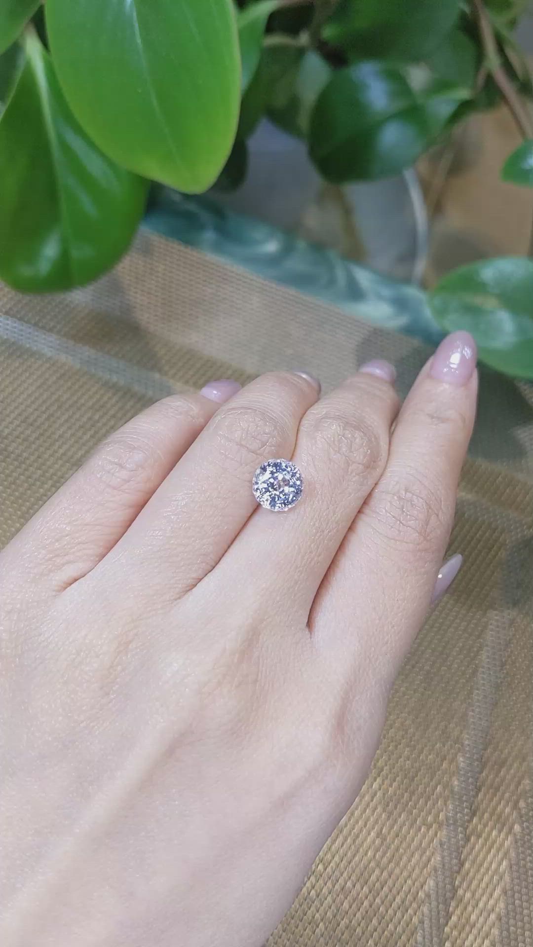 3.66 Ct. White Sapphire from Ceylon (Sri Lanka) Size Video