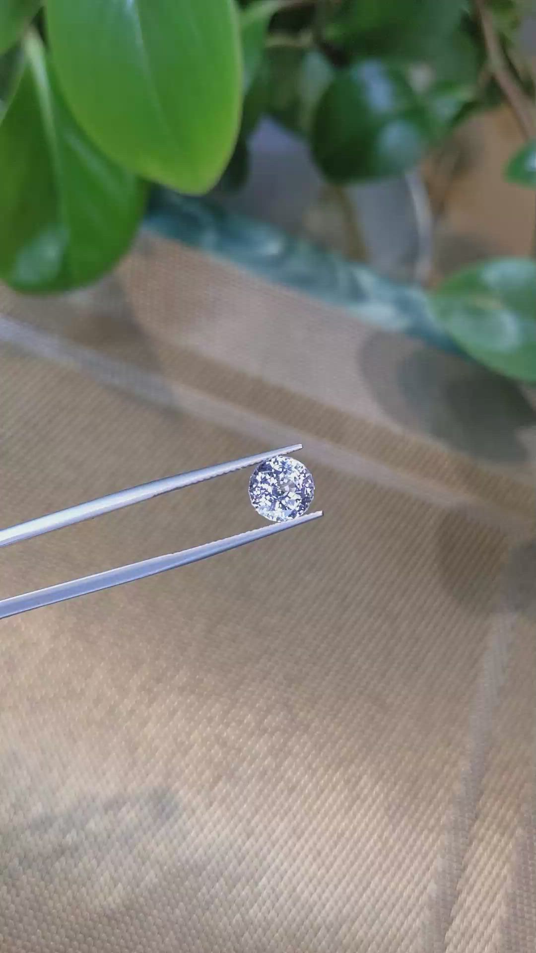 3.66 Ct. White Sapphire from Ceylon (Sri Lanka) Size Video
