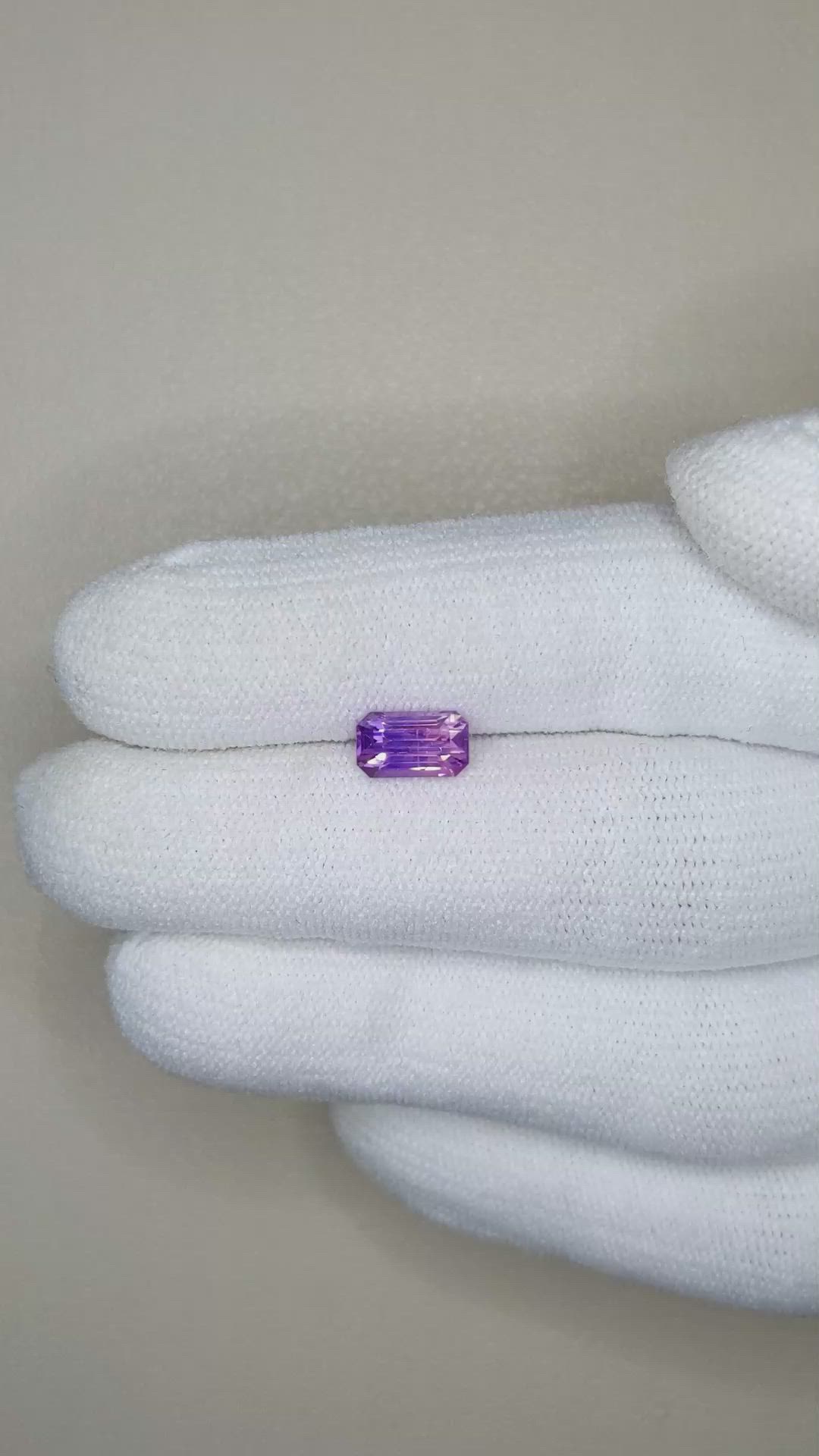 1.53 Ct. Bi Color Sapphire from Ceylon (Sri Lanka) Size Video