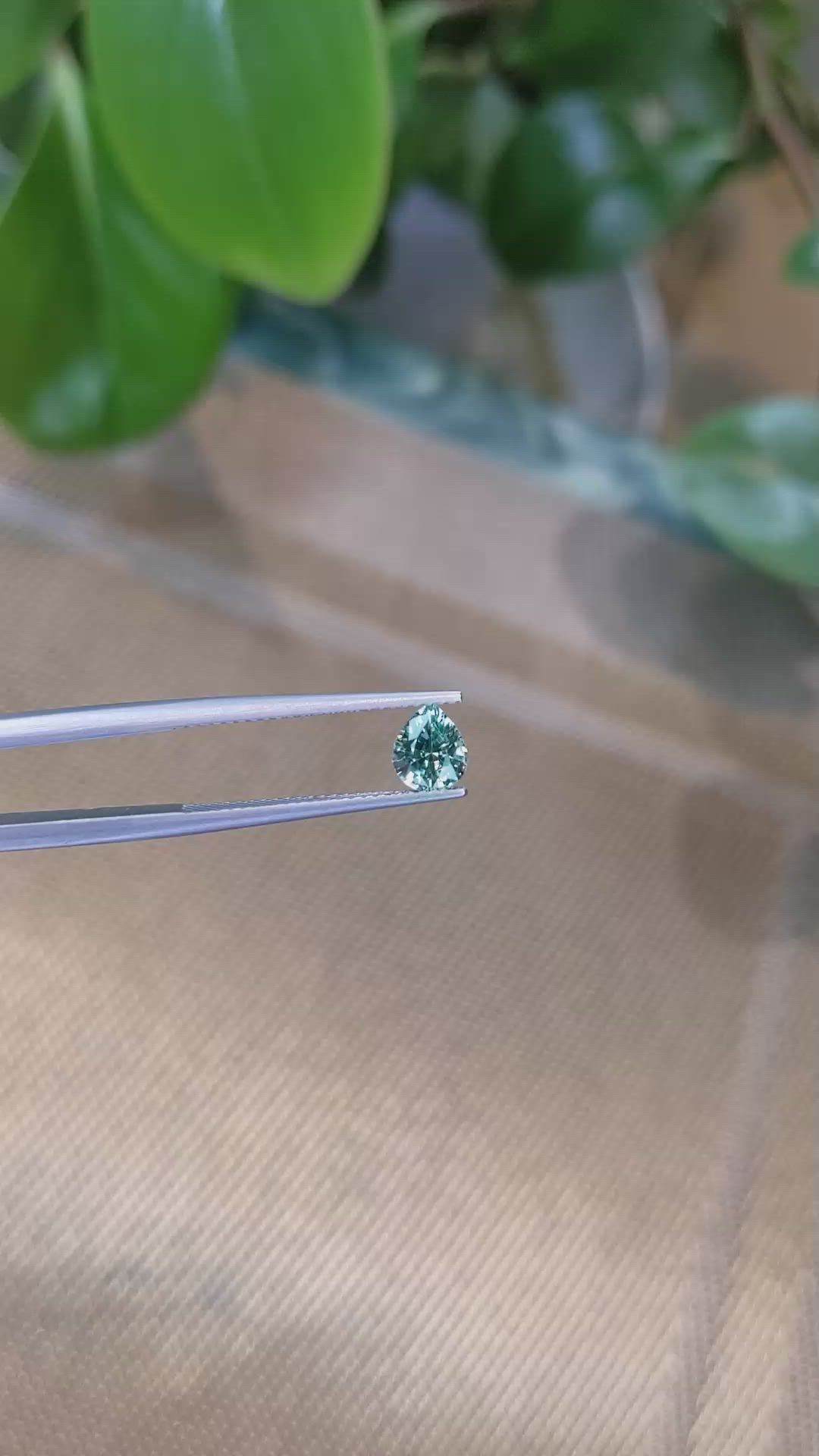 0.96 Ct. Greenish Blue Sapphire from Ceylon (Sri Lanka) Size Video