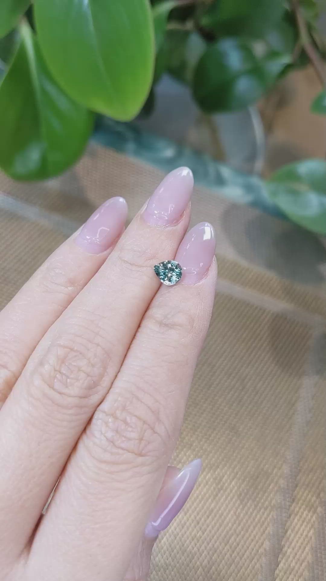 0.96 Ct. Greenish Blue Sapphire from Ceylon (Sri Lanka) Size Video