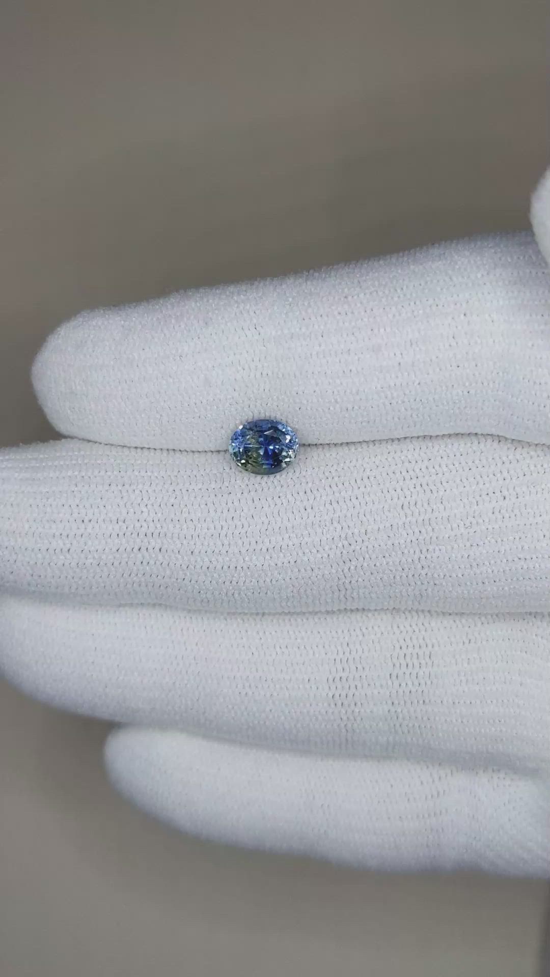1.31 Ct. Bi Color / Parti Sapphire from Ceylon (Sri Lanka) Size Video