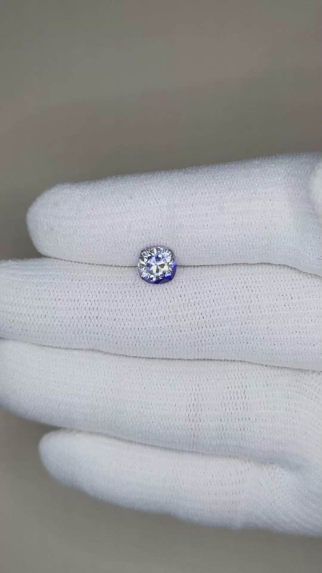 1.51 Ct. Bi Color / Parti Sapphire from Ceylon (Sri Lanka) Size Video