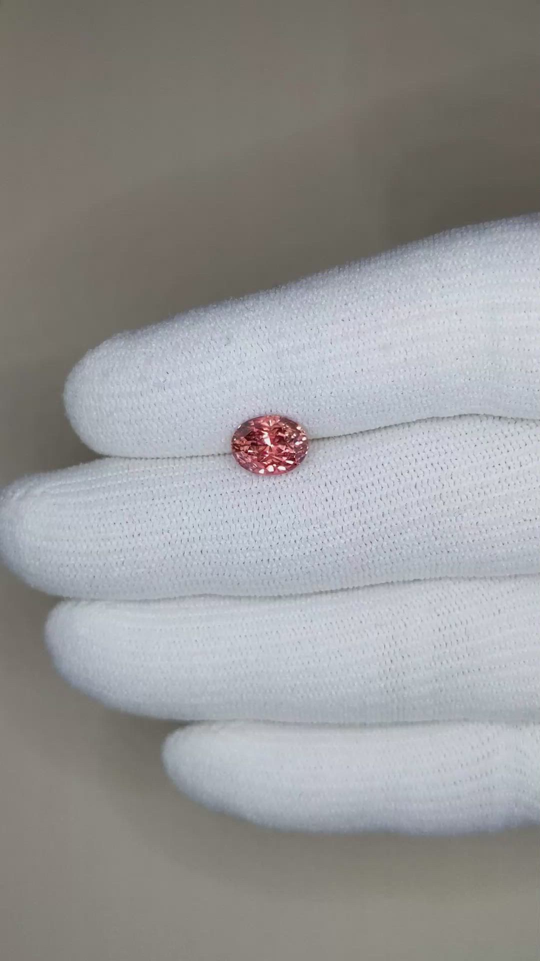 2.54 Ct. Padparadscha Sapphire from Ceylon (Sri Lanka) Size Video