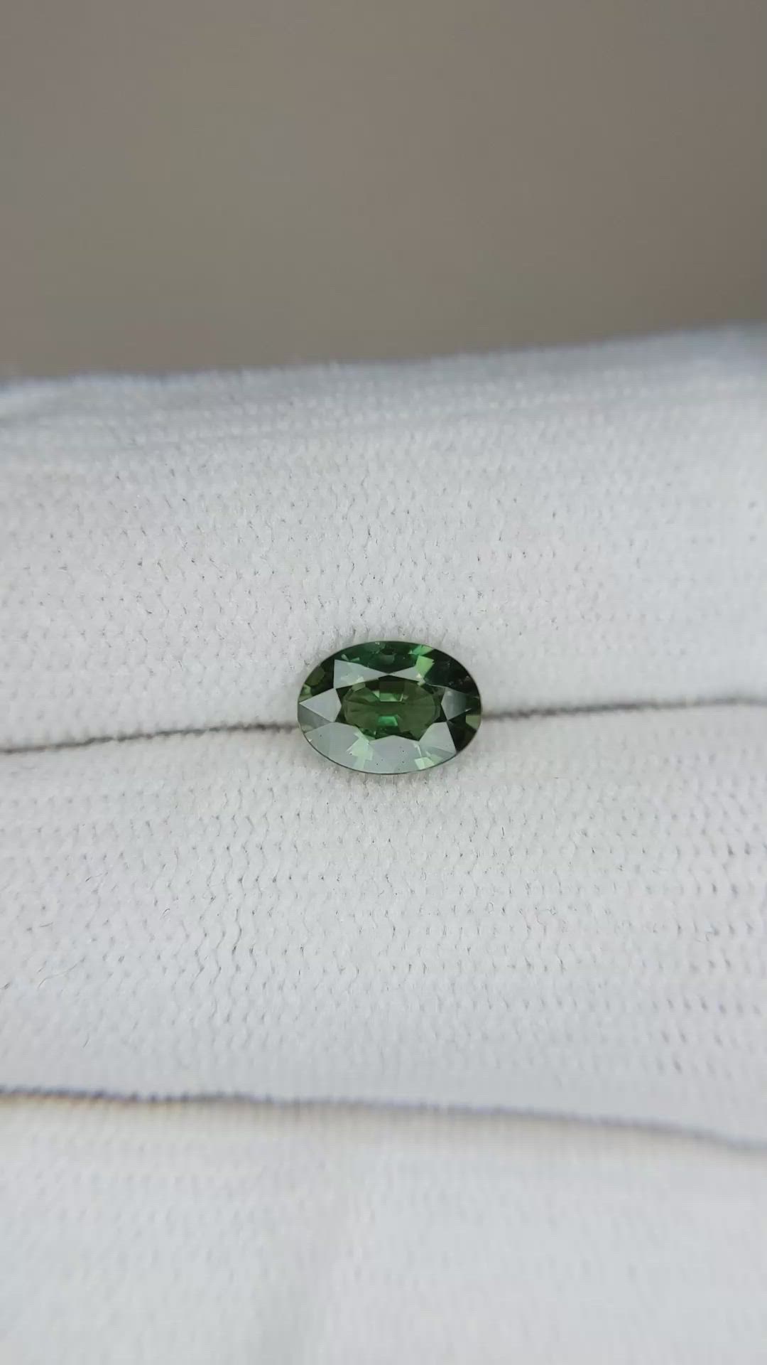 1.09 Ct. Bluish Green Sapphire from Thailand Size Video