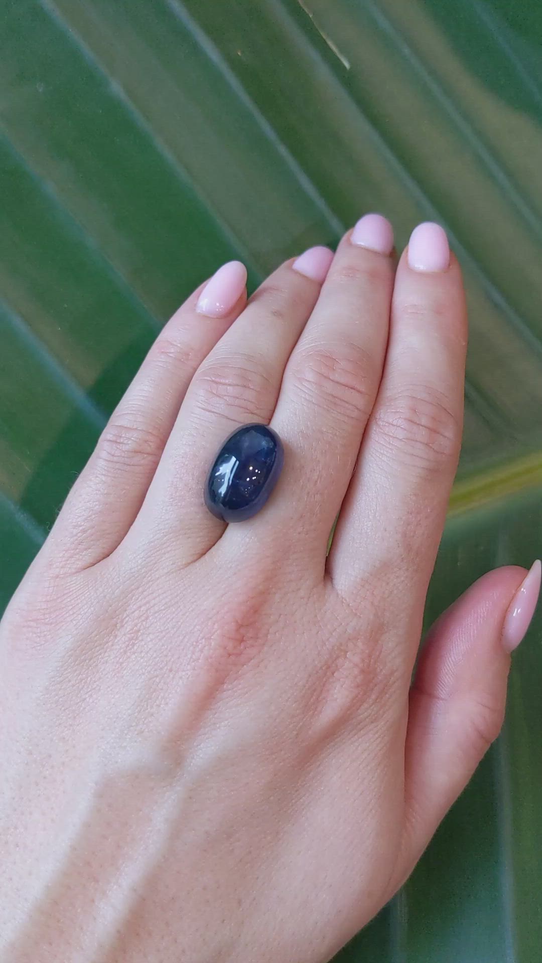 20.90 Ct. Blue Cabochon Sapphire from Ceylon (Sri Lanka) Size Video