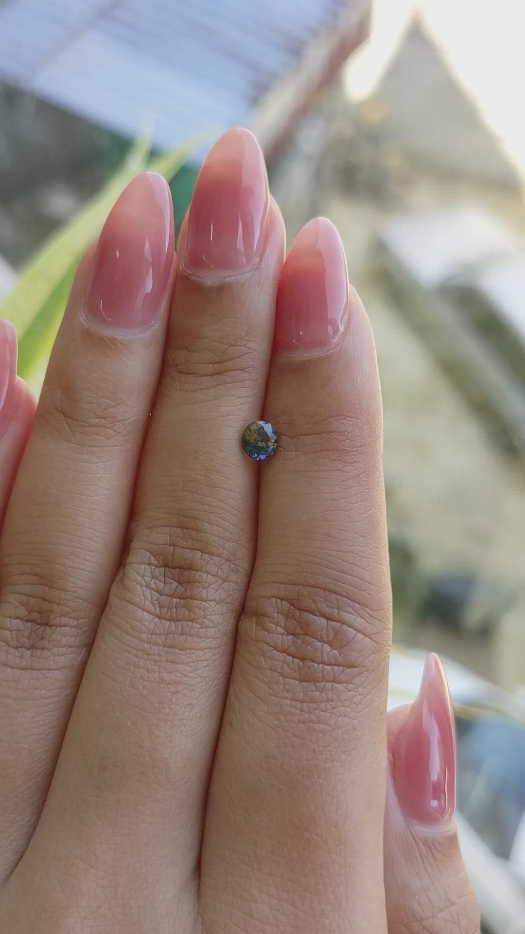 0.54 Ct. Bi Color Sapphire from Ceylon (Sri Lanka) Size Video