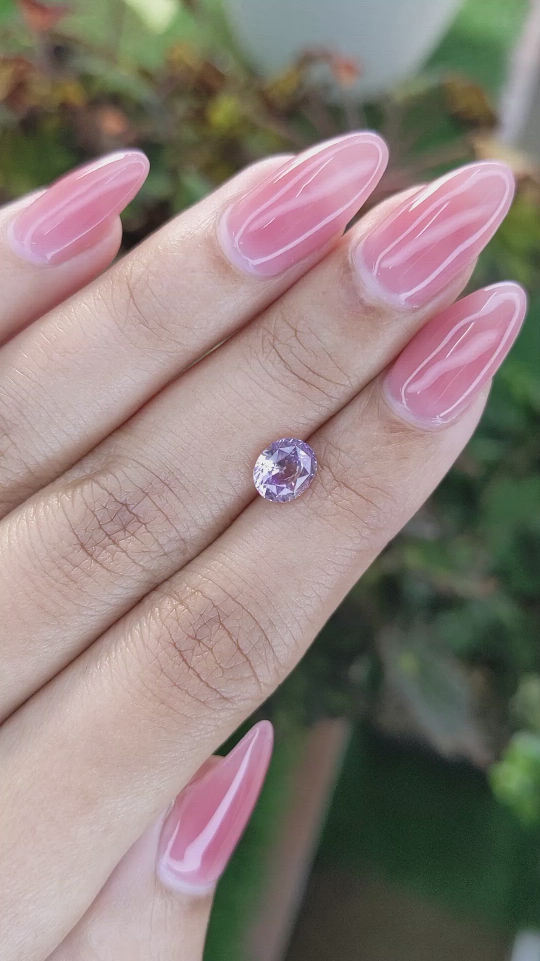 1.60 Ct. Pinkish Purple Sapphire from Ceylon (Sri Lanka) Size Video