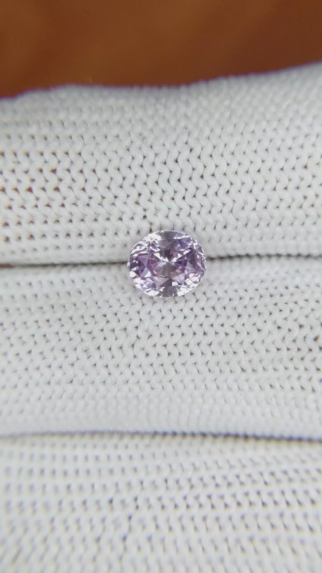 1.60 Ct. Pinkish Purple Sapphire from Ceylon (Sri Lanka) Size Video