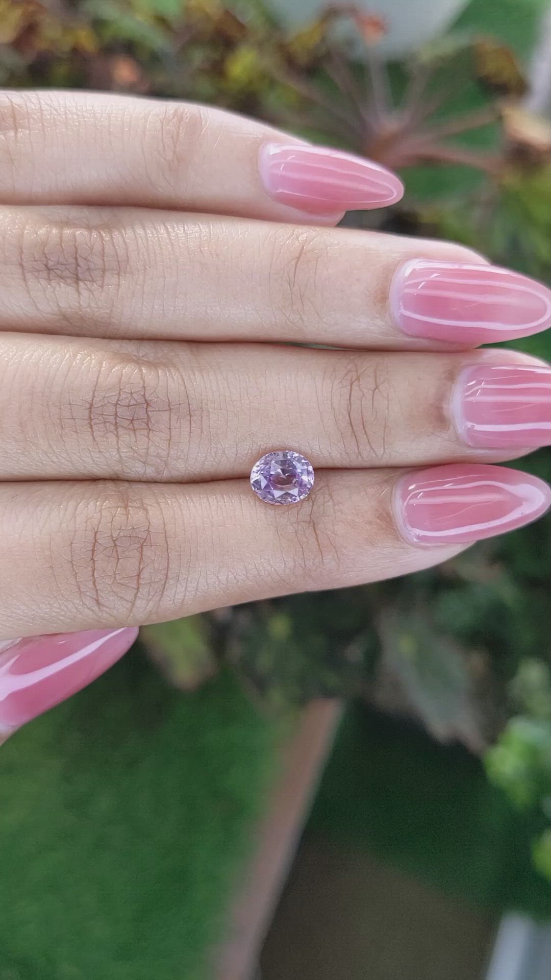 1.60 Ct. Pinkish Purple Sapphire from Ceylon (Sri Lanka) Size Video