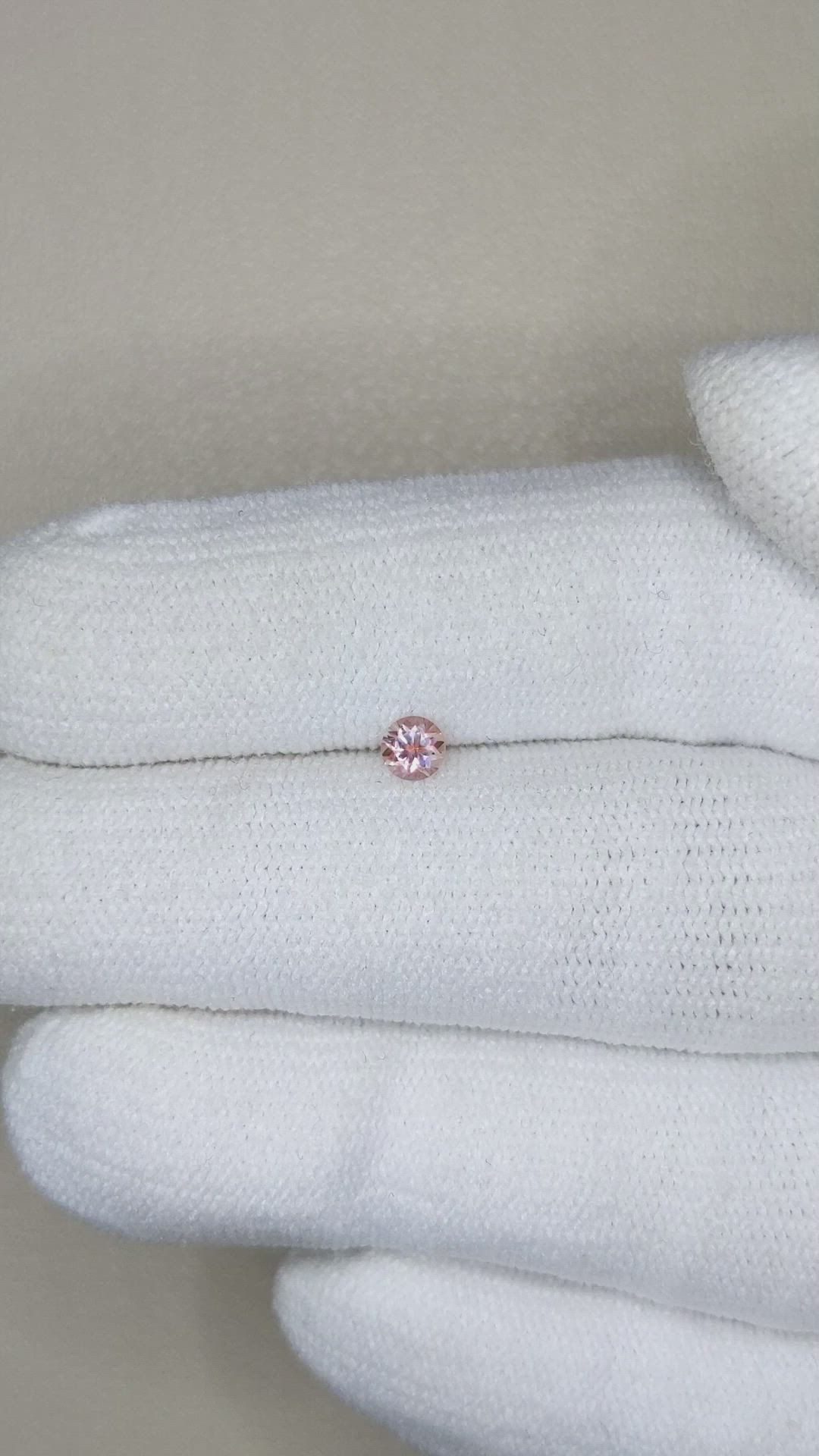 0.20 Ct. Peach Sapphire from Montana Size Video
