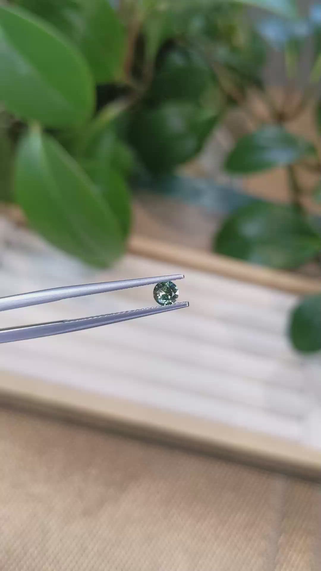 0.26 Ct. Yellowish Green Sapphire from Montana Size Video