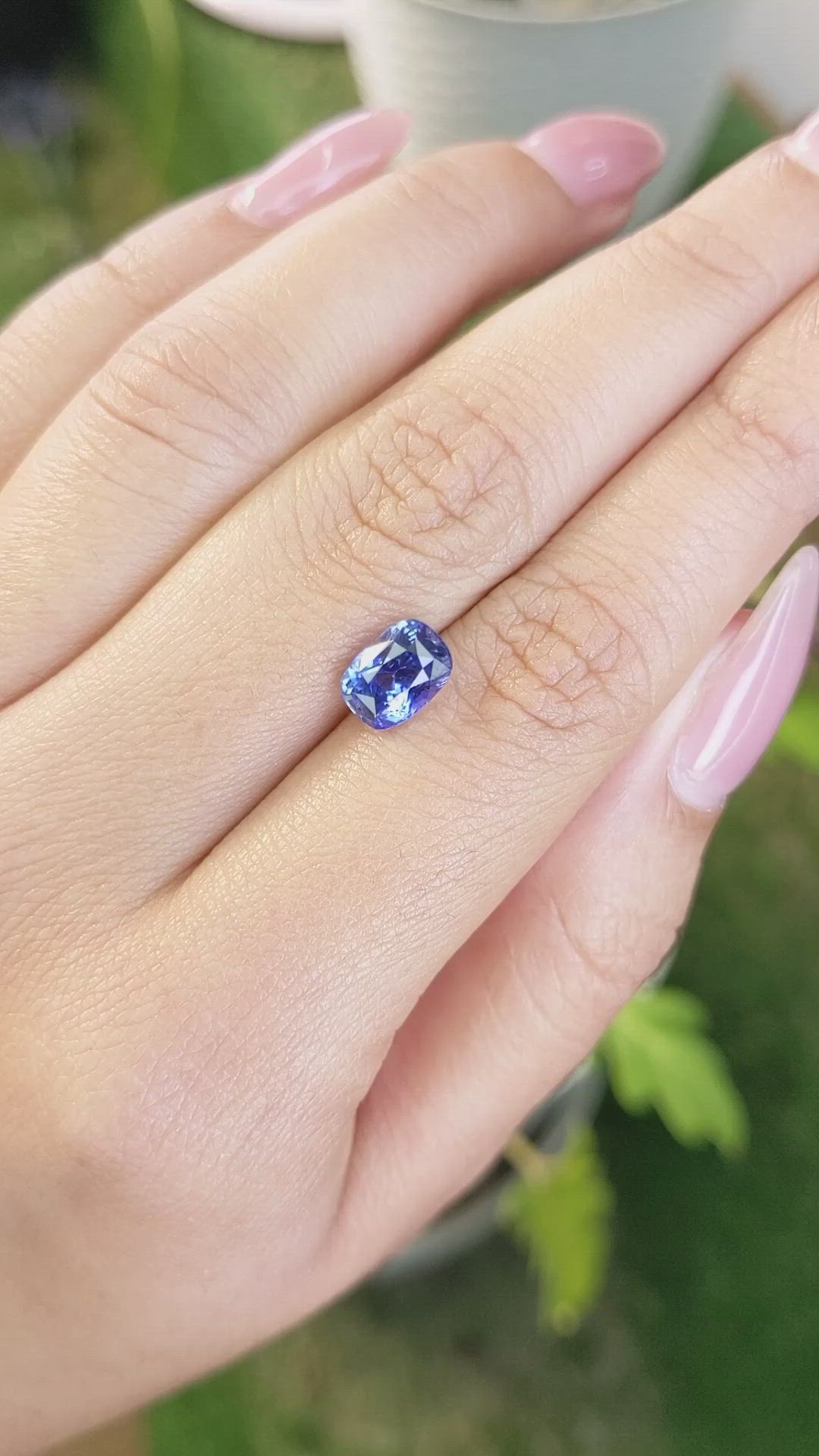 2.34 Ct. Blue Sapphire from Ceylon (Sri Lanka) Size Video