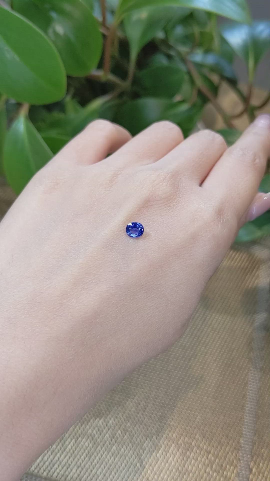 0.73 Ct. Blue Sapphire from Ceylon (Sri Lanka) Size Video