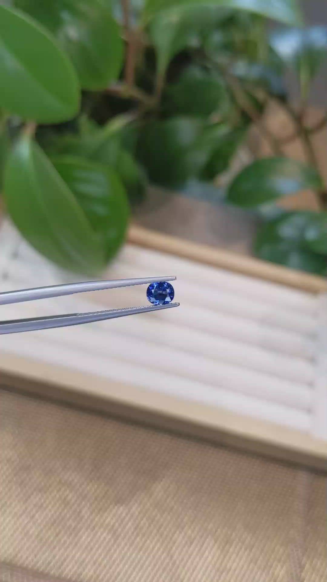 0.73 Ct. Blue Sapphire from Ceylon (Sri Lanka) Size Video