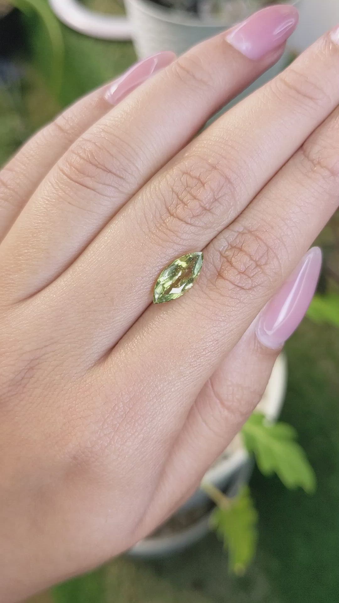 2.20 Ct. Yellowish Green Sapphire from Madagascar Size Video