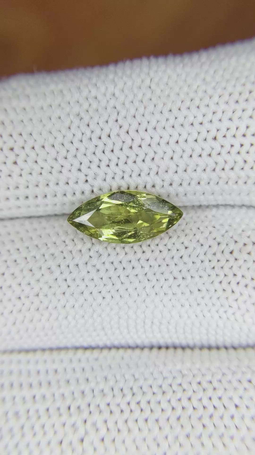 2.20 Ct. Yellowish Green Sapphire from Madagascar Size Video