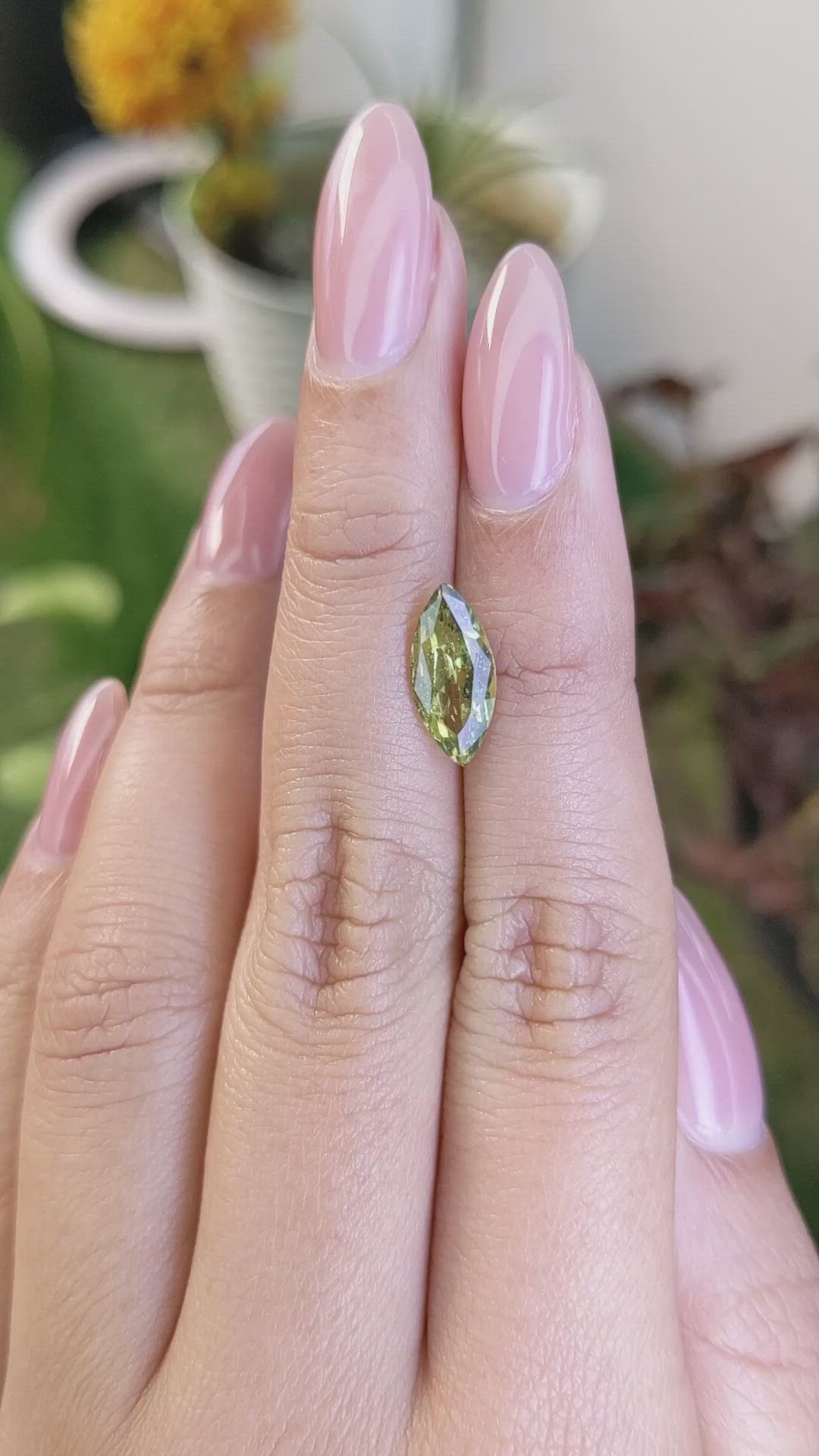 2.20 Ct. Yellowish Green Sapphire from Madagascar Size Video