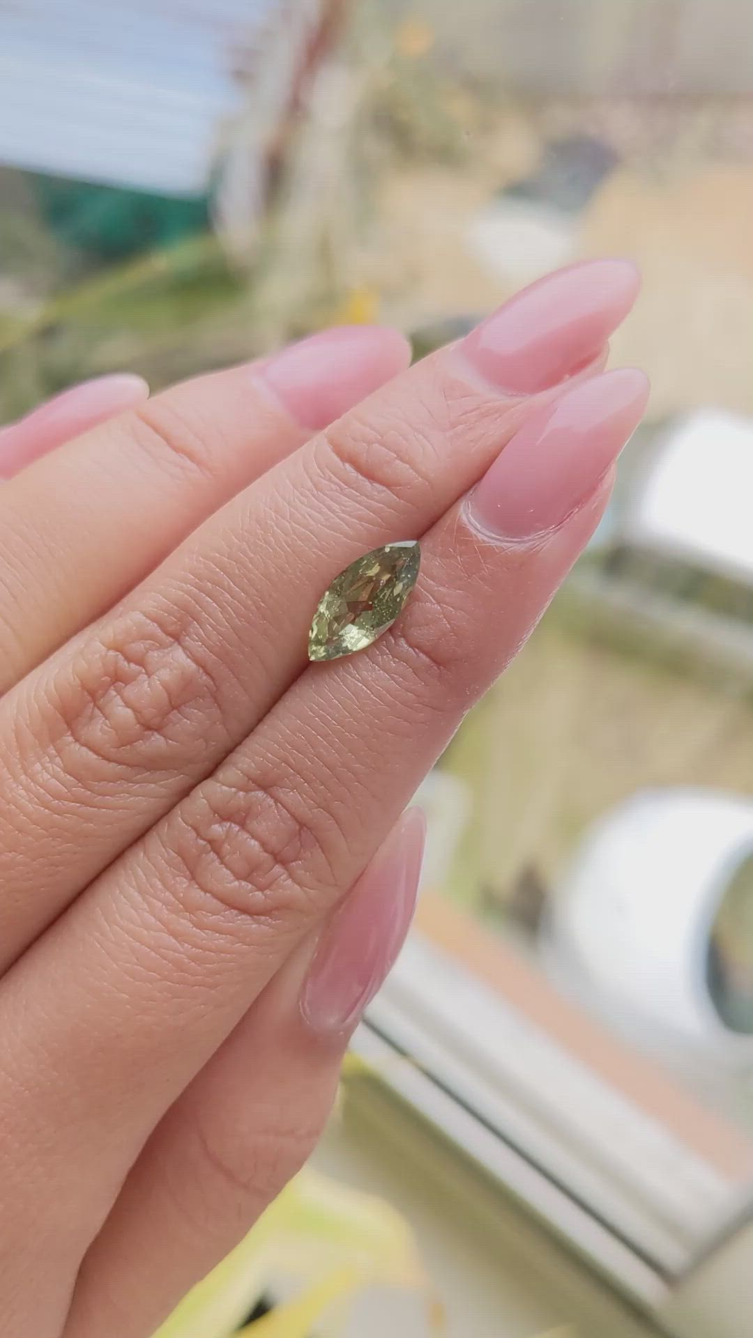 2.20 Ct. Yellowish Green Sapphire from Madagascar Size Video
