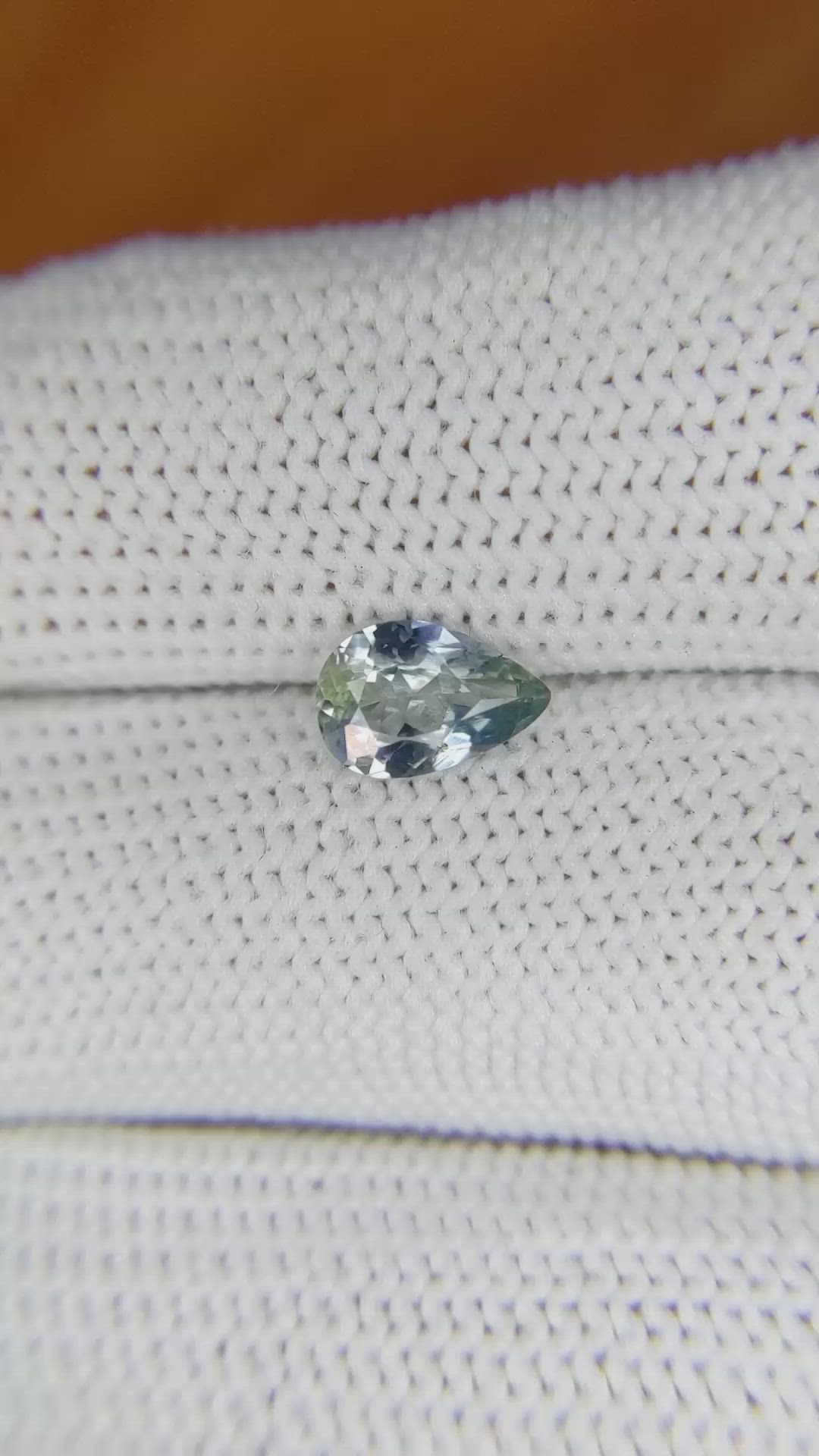 1.08 Ct. Bluish Green Sapphire from Madagascar Size Video