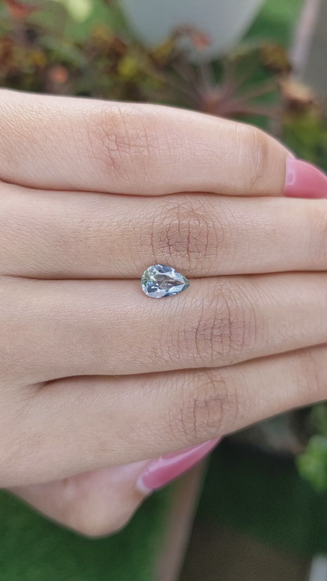 1.08 Ct. Bluish Green Sapphire from Madagascar Size Video