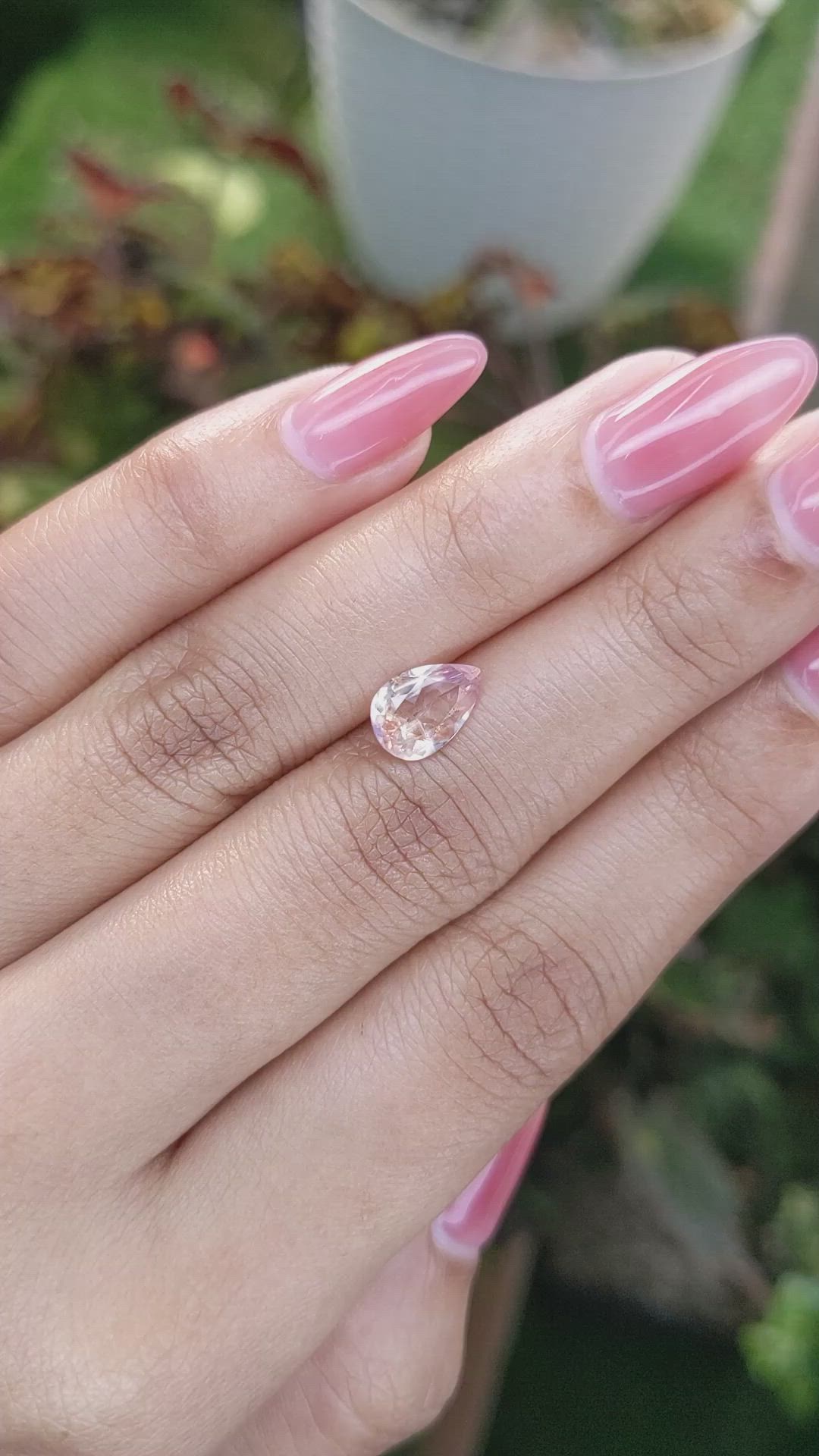 1.31 Ct. Peach Sapphire from Ceylon (Sri Lanka) Size Video