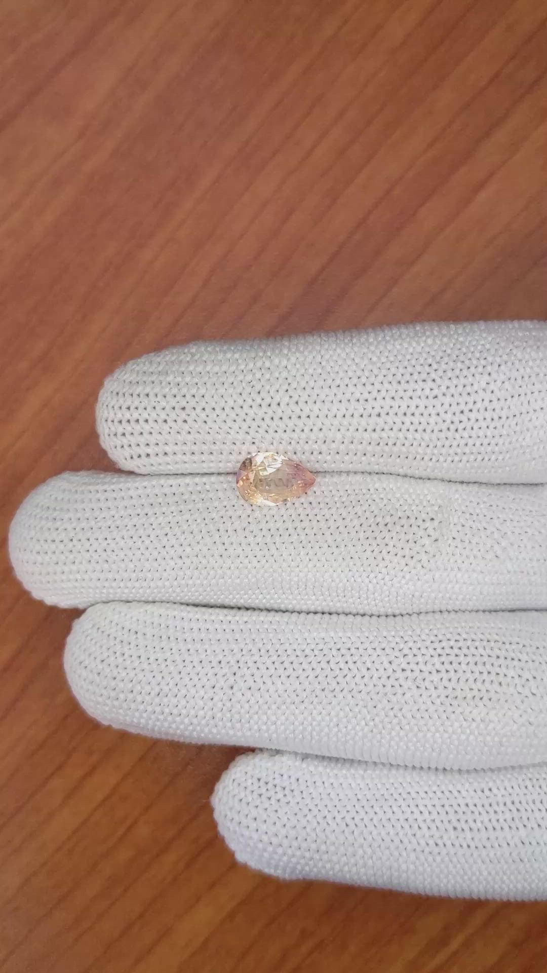 1.31 Ct. Peach Sapphire from Ceylon (Sri Lanka) Size Video