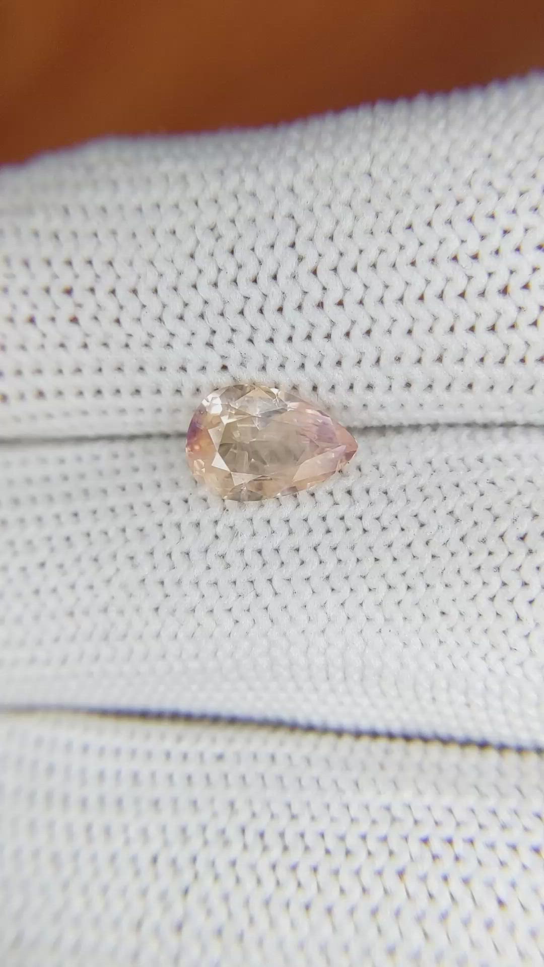 1.31 Ct. Peach Sapphire from Ceylon (Sri Lanka) Size Video