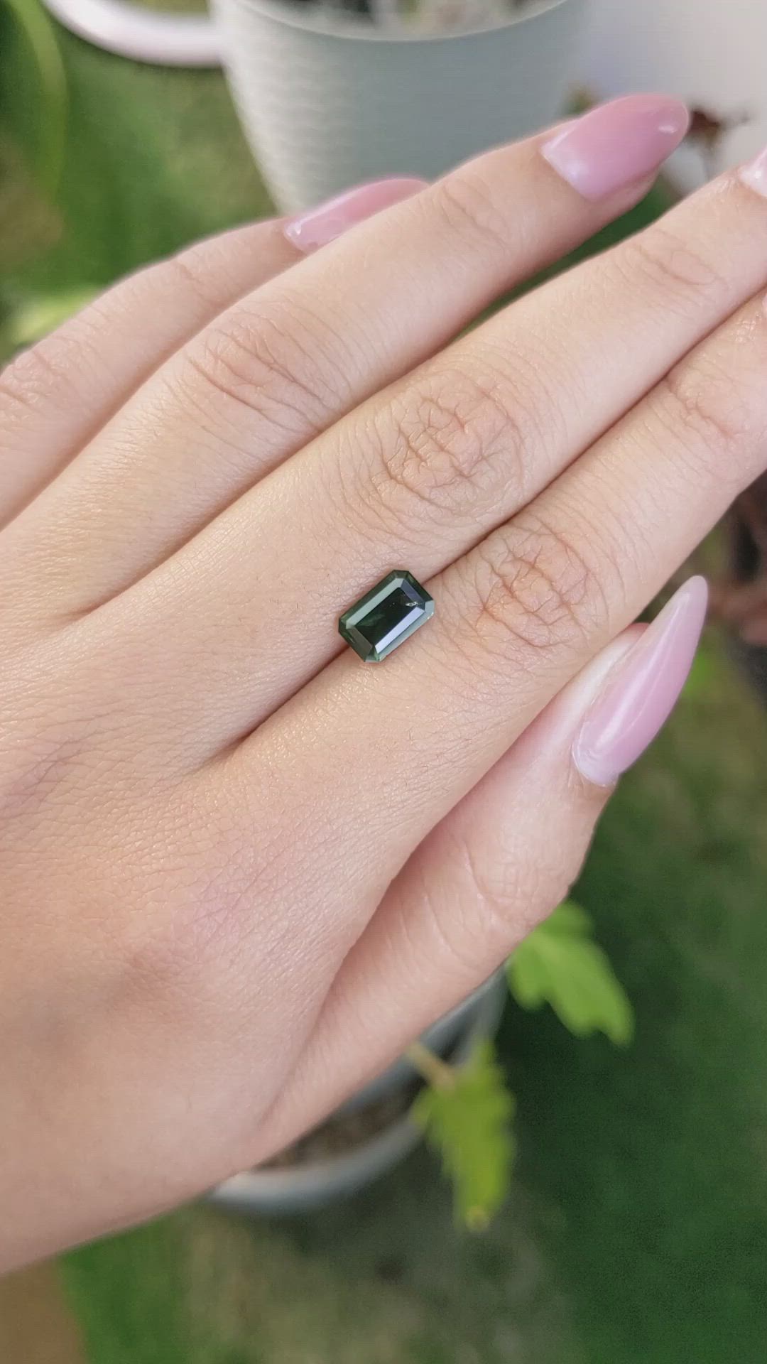 1.92 Ct. Green Sapphire from Madagascar Size Video