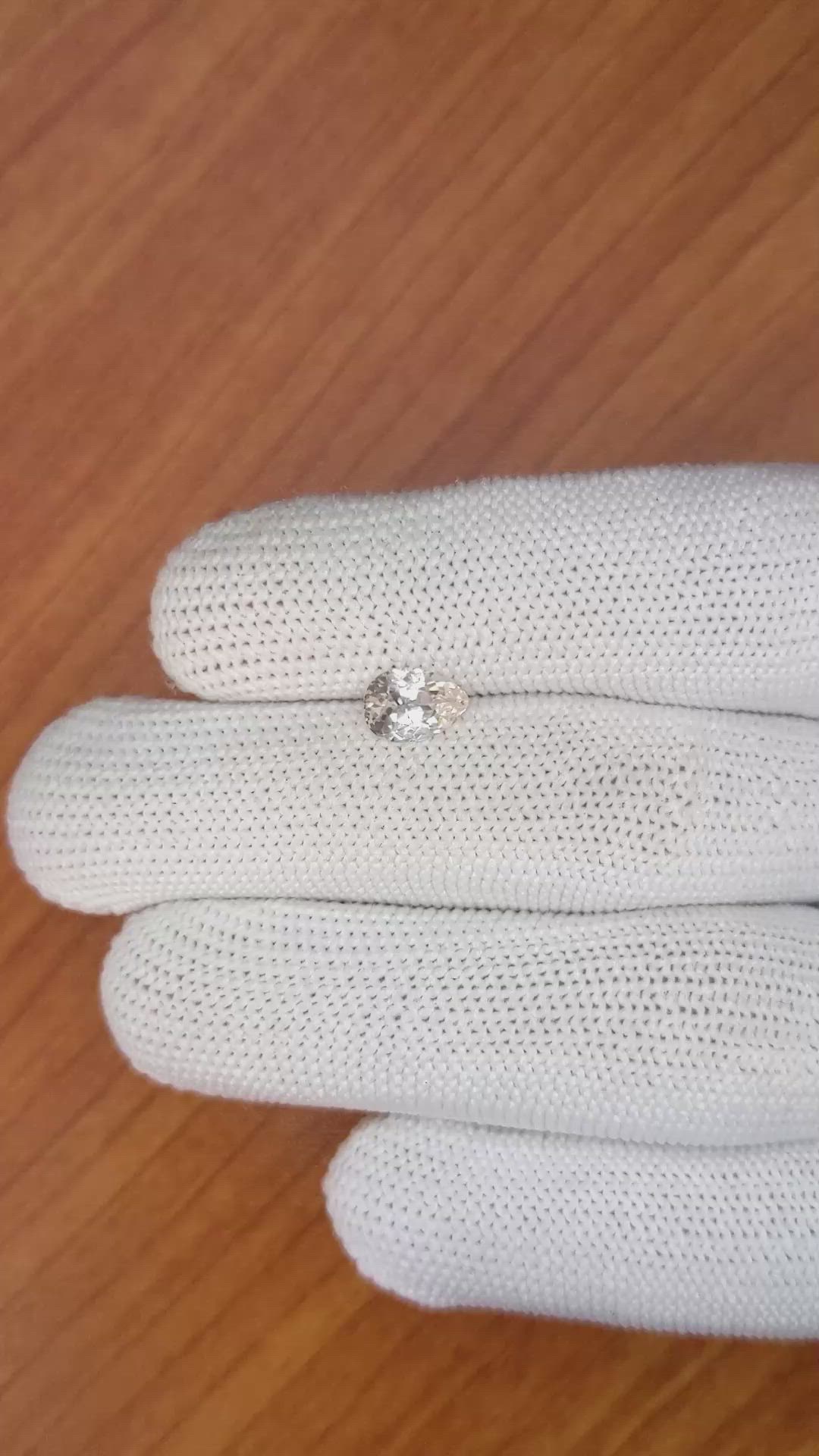 1.27 Ct. Peach Sapphire from Ceylon (Sri Lanka) Size Video