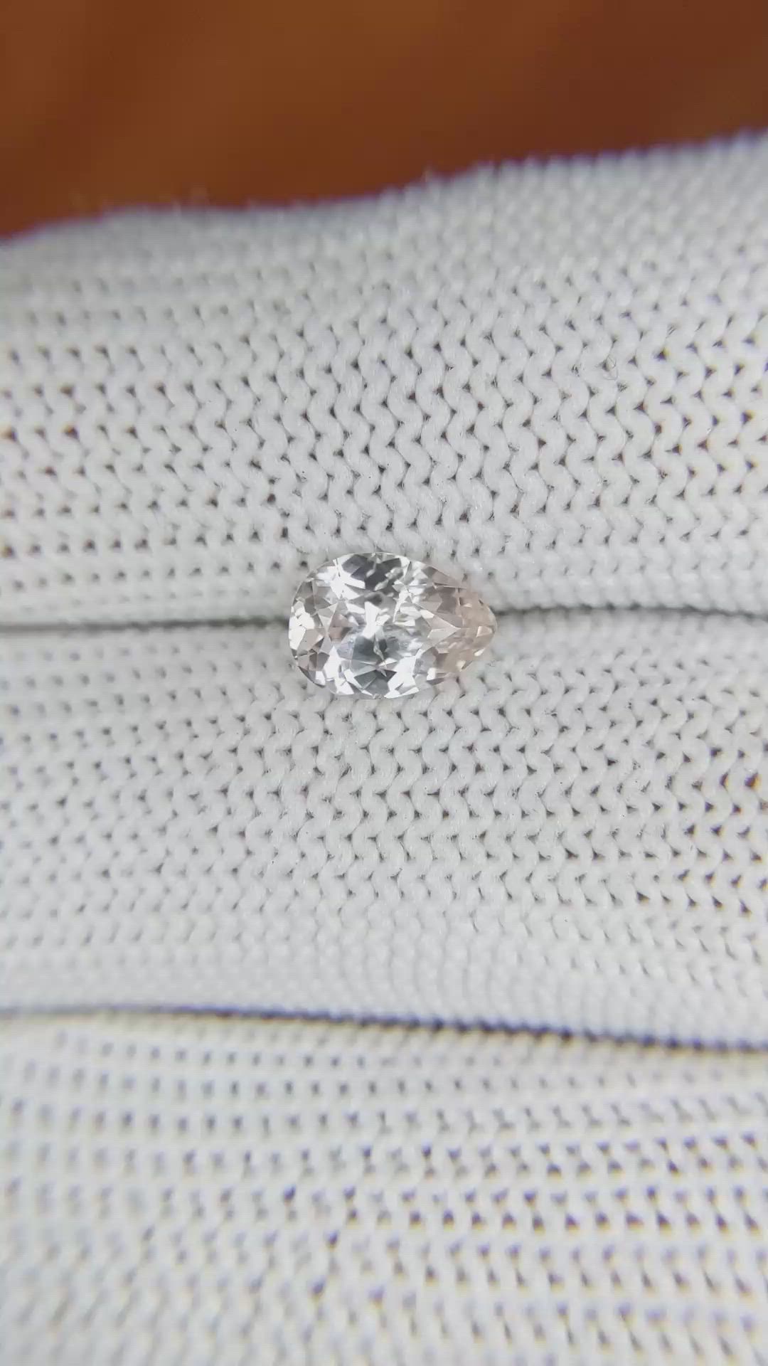 1.27 Ct. Peach Sapphire from Ceylon (Sri Lanka) Size Video