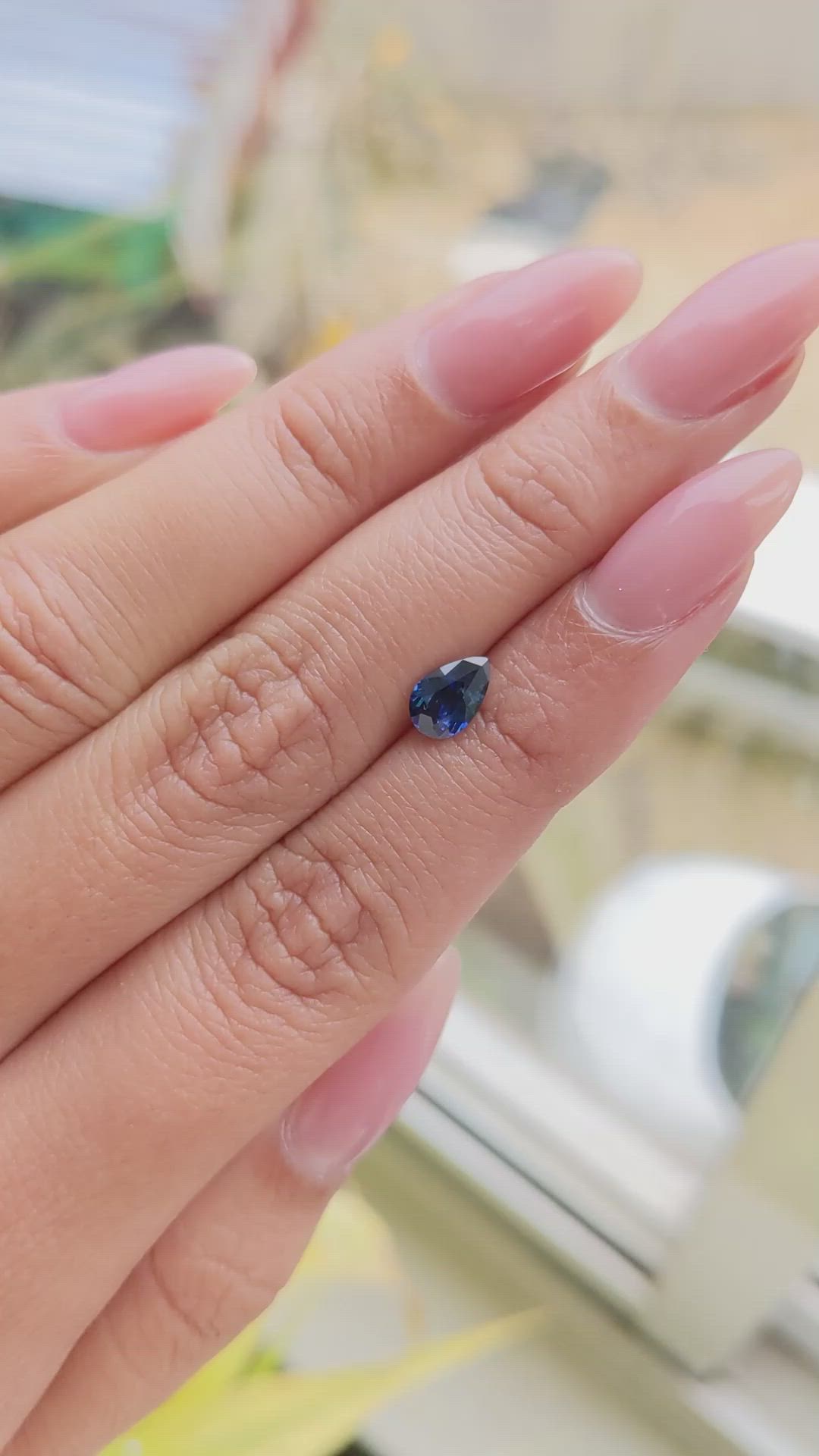 0.81 Ct. Blue Sapphire from Ceylon (Sri Lanka) Size Video