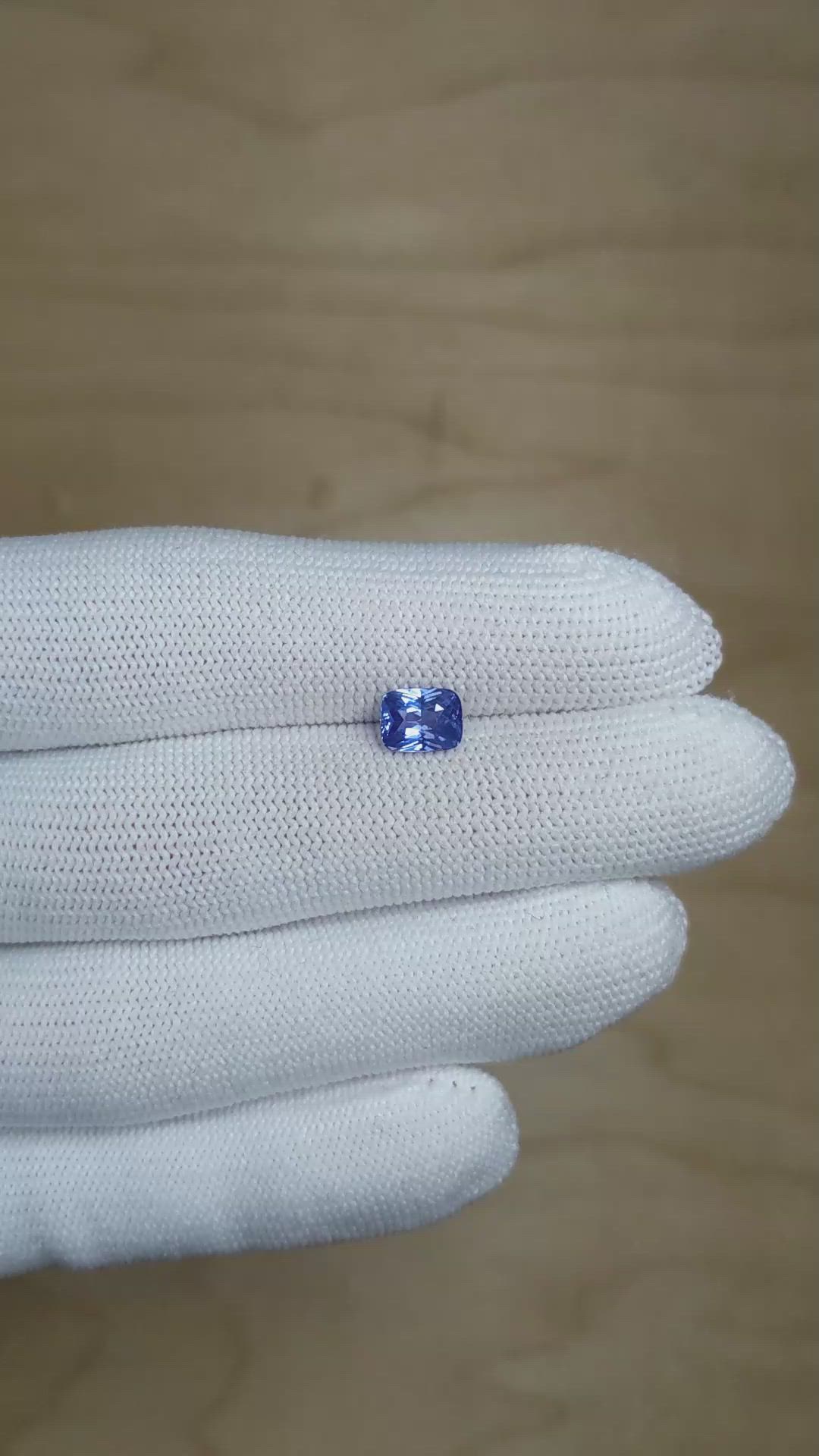 1.53 Ct. Blue Sapphire from Ceylon (Sri Lanka) Size Video