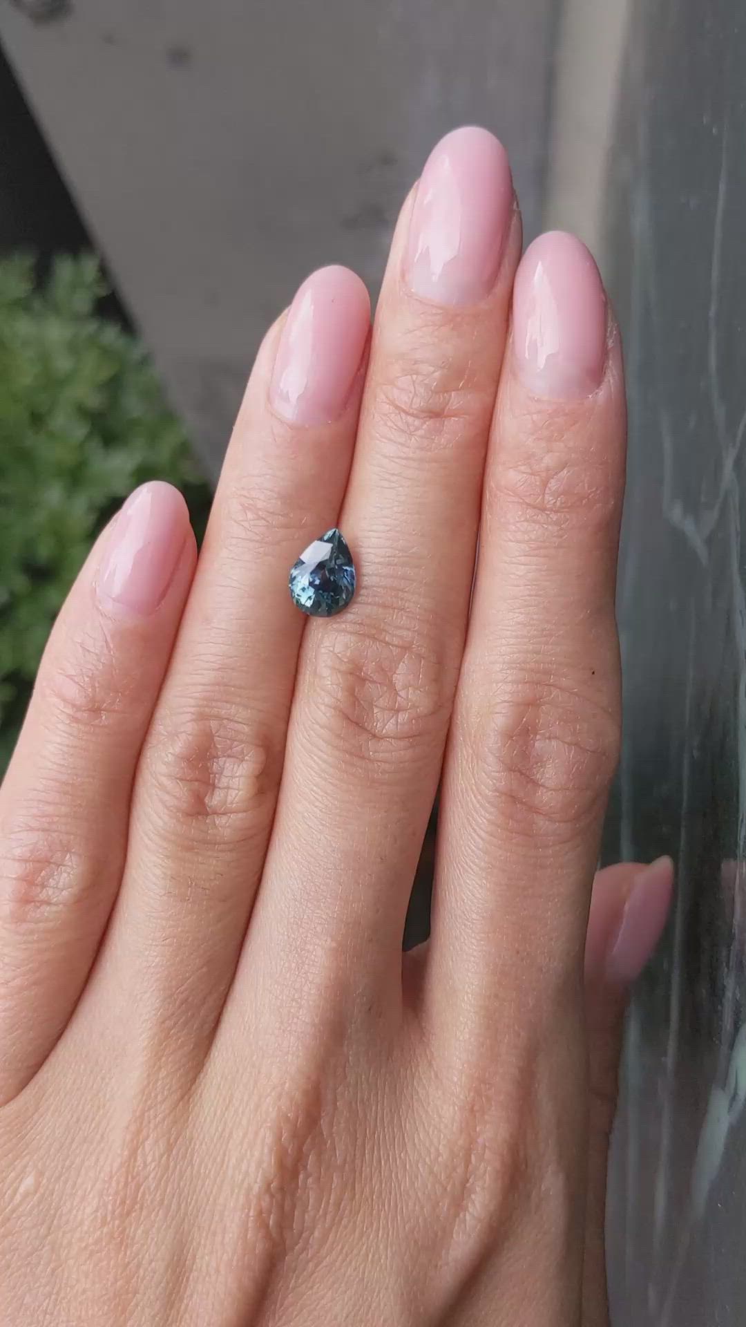 2.01 Ct. Bluish Green Sapphire from Madagascar Size Video