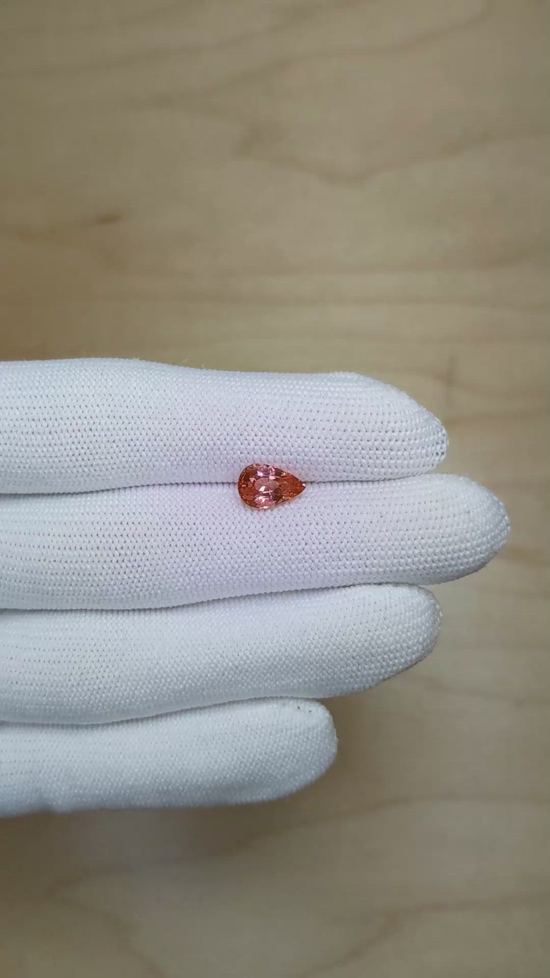 2.21 Ct. Padparadscha Sapphire from Ceylon (Sri Lanka) Size Video