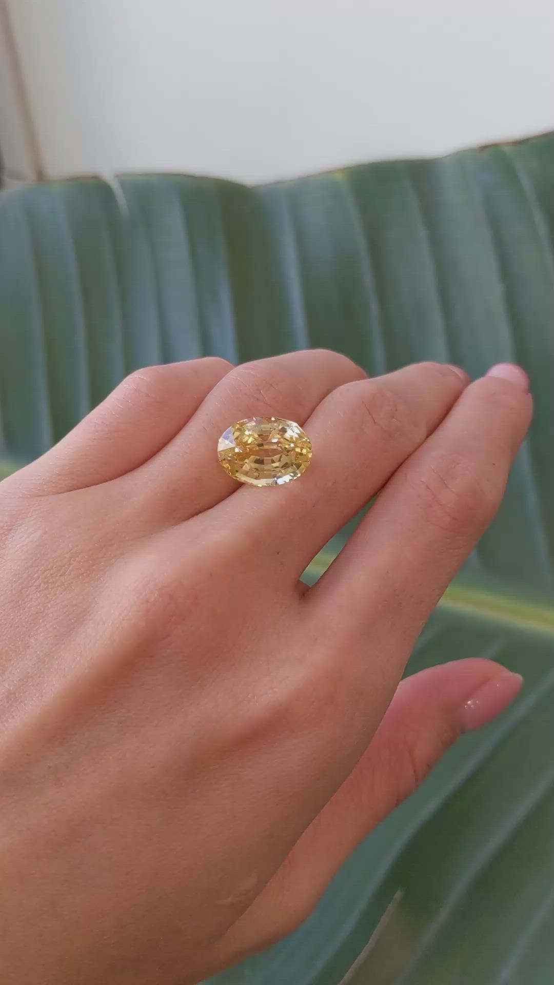 11.94 Ct. Yellow Sapphire from Ceylon (Sri Lanka) Size Video