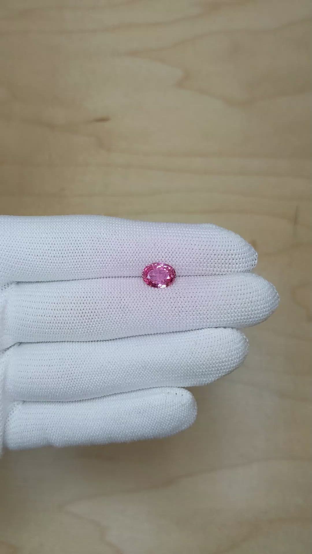 2.04 Ct. Pink Sapphire from Ceylon (Sri Lanka) Size Video