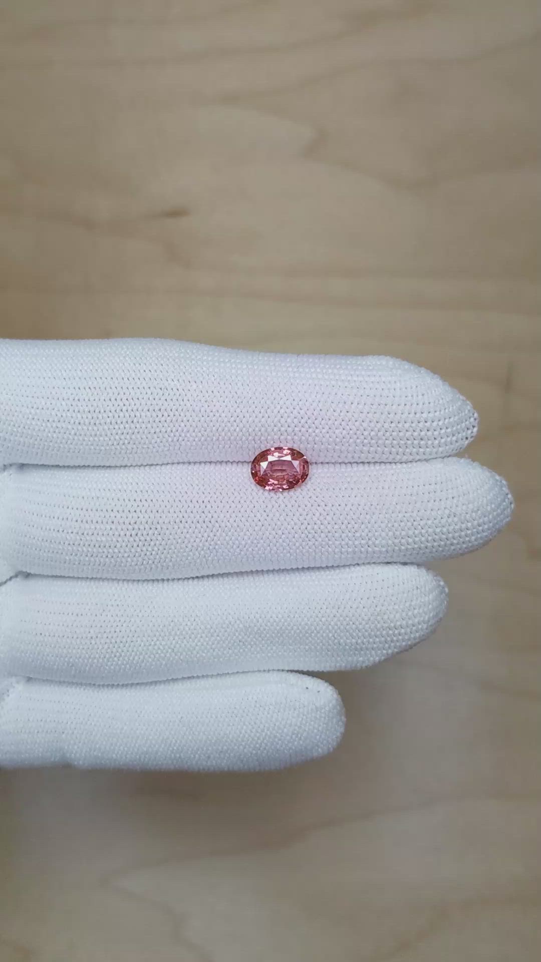 1.51 Ct. Padparadscha Sapphire from Ceylon (Sri Lanka) Size Video