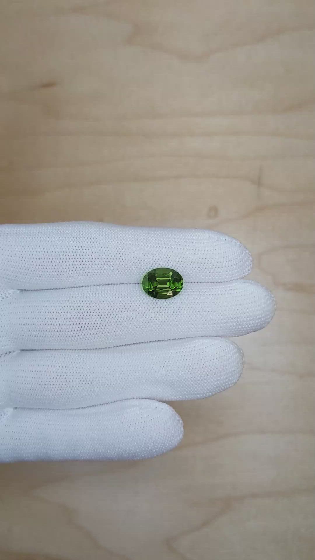 5.02 Ct. Green Sapphire from Madagascar Size Video