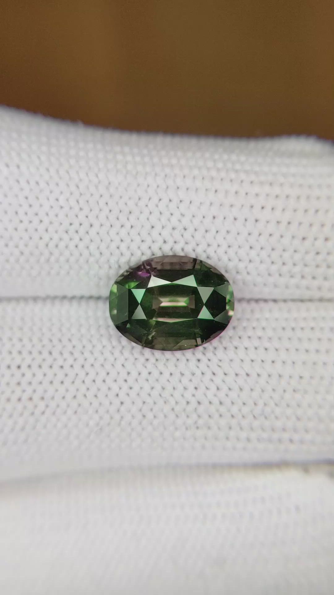 5.02 Ct. Green Sapphire from Madagascar Size Video