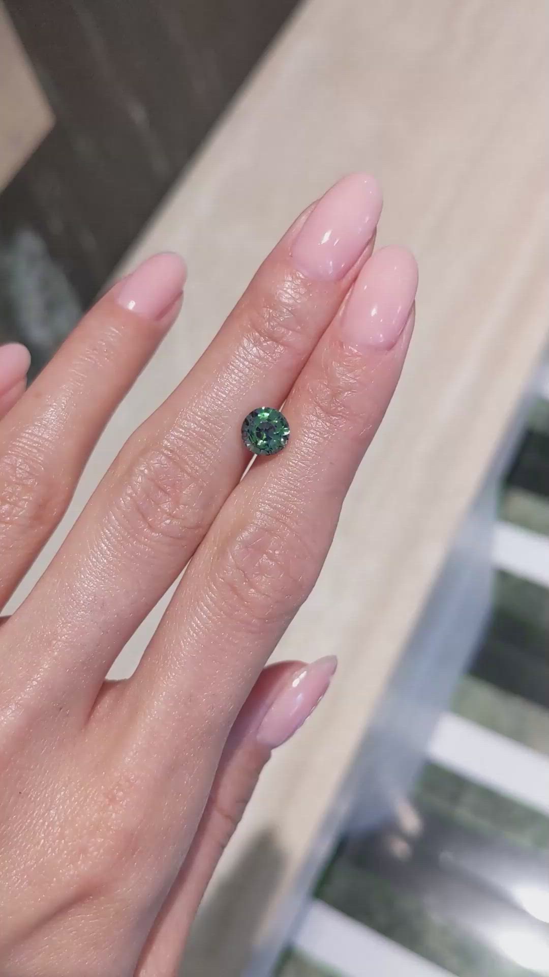 2.04 Ct. Green Sapphire from Madagascar Size Video