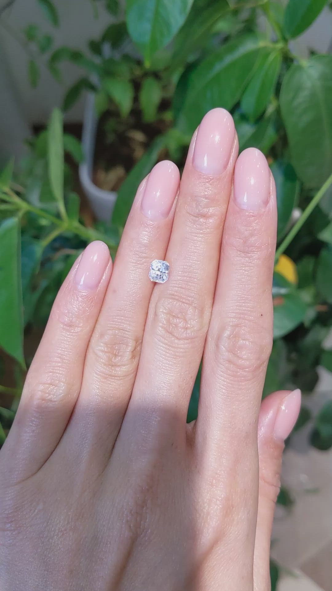 1.16 Ct. White Sapphire from Ceylon (Sri Lanka) Size Video