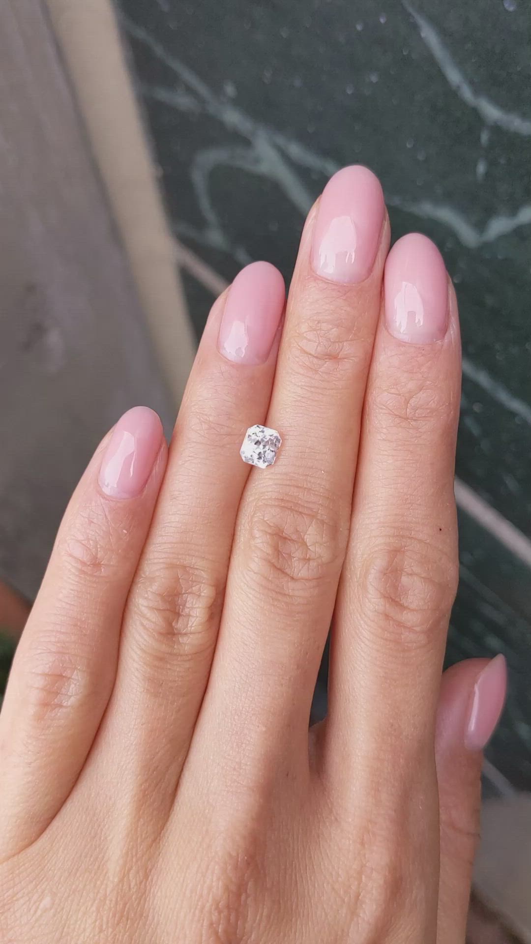 1.16 Ct. White Sapphire from Ceylon (Sri Lanka) Size Video