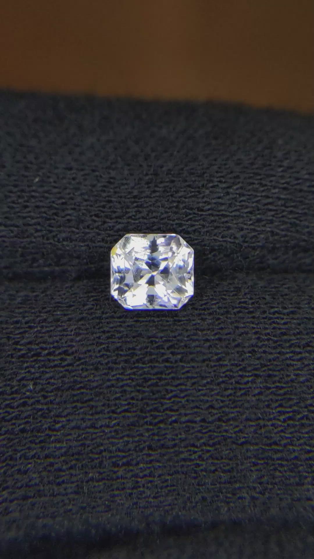 1.16 Ct. White Sapphire from Ceylon (Sri Lanka) Size Video